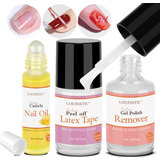 Kit Removedor De Esmalte En Gel Potente Con Cinta De Látex Y