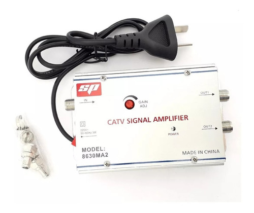 Amplificador De Señal 30db Uhf/vhf/fm Antena/cable 2 Salidas