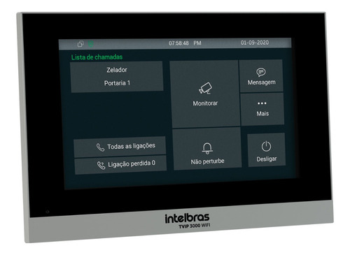 Terminal Interno Video Porteiro Ip Tvip 3000 Wifi Intelbras Cor Cinza 12vdc