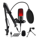 Microfono Usb Tecurs De Condensador Kit Microfono Con Brazo 