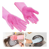 Guantes De Silicona Cepillo Para Fregar Platos Cocina 