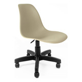 Cadeira Base Escura Eames Office Cor Fendi Material Do Estofamento Polipropileno