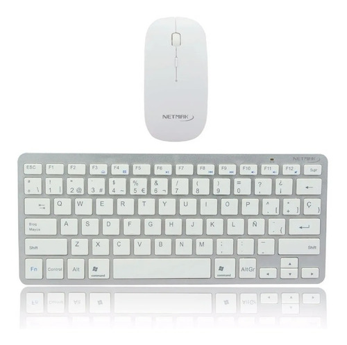 Combo Mouse + Teclado Inalambrico Netmak - Kb570 Simil Apple
