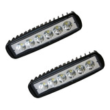 2u X Barra Faro 6 Led Auxiliar Rectangular 12v Auto Moto 4x4