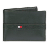 Billetera De Cuero Tommy Hilfiger Para Hombre, Delgada, Pleg