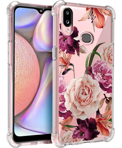 Funda Para Galaxy A10s, Flores/silicona/flexible/resistente