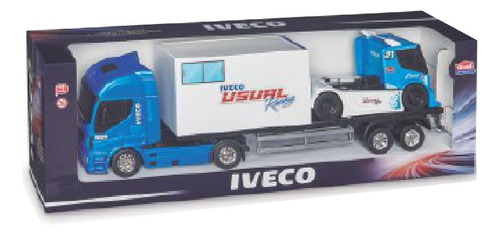 Transporte Y Camion De Carreras Equipo Iveco Racing Usual Ik Color Azul Con Blanco