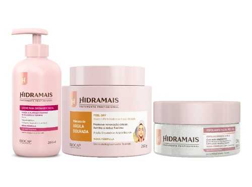 Kit Hidramais Facial Esfoliante+argila+drenagem Facial