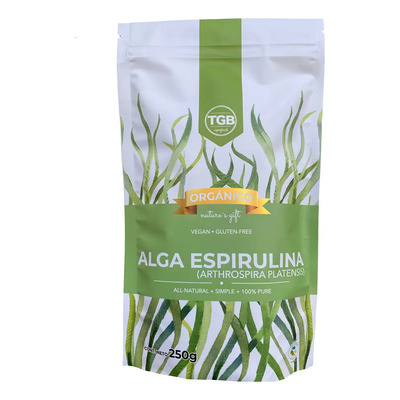 Alga Espirulina Orgánica Pura Polvo 250 G TGB SUPERFOODS | MercadoLibre