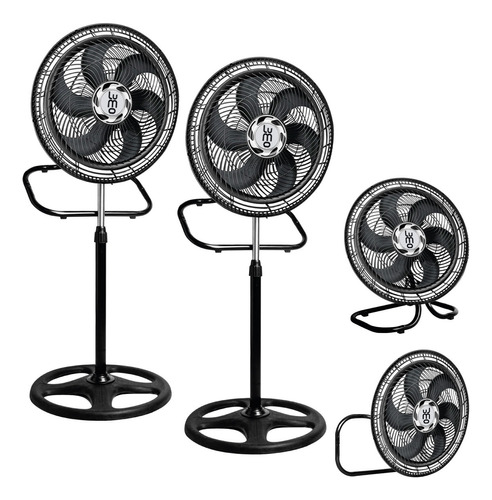 Set  X2 Ventiladores 18 Pulgadas 3 En 1 Pedestal, Piso Pared