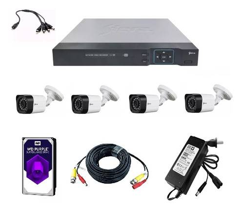 Kit De Vigilancia Completo De 4mpx Dvr 8ch + 4 Cámaras Disco