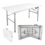 Mesa Plegable Portátil De Plástico Portafolio 120 Cm Blanco