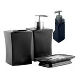 Kit Banheiro Lavabo Porcelana 3 Pecas Porta Sabonetes E