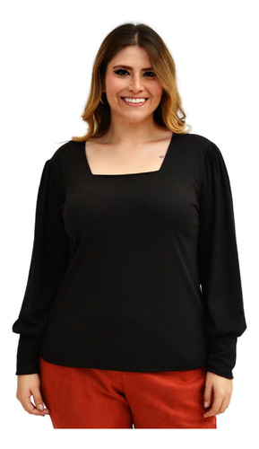 Blusa Manga Larga En Talla Extra, Modelo 1750 (negro)