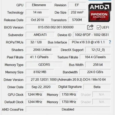 Tarjeta De Vídeo Rx 580 De 8gb Gddr5 Pcie3.0x16 Hdmix1 Dpx3 | Meses sin interés