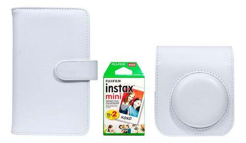 Kit Accesorios Instax Clay White+ Pack Películas 2x10