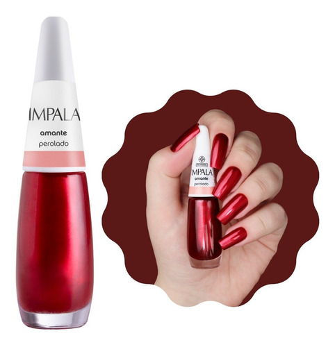 Esmalte Impala Amante Perolado Vermelho Longa Duração