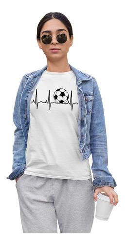 Playera Divertida Deportiva Blanca De Dama Futbol