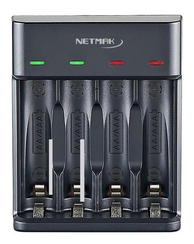 Cargador De Pilas Recargables Aa/aaa Usb Netmak Nm-ch4