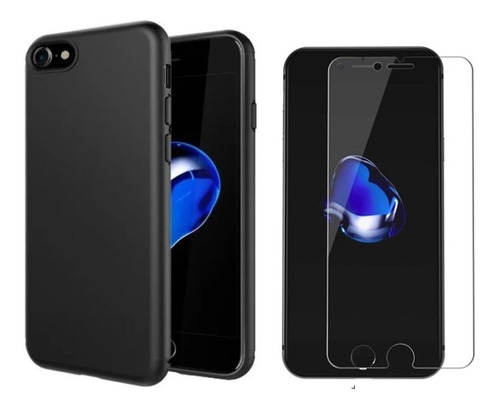 Capa Slim Fosca Para iPhone SE 2022 2020 7 8 4.7 +pelí Vidro