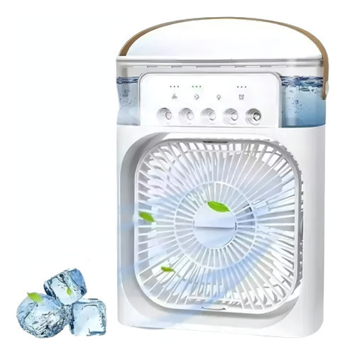 Mini Ar Ventilador Climatizador Umidificador Água Gelo Led