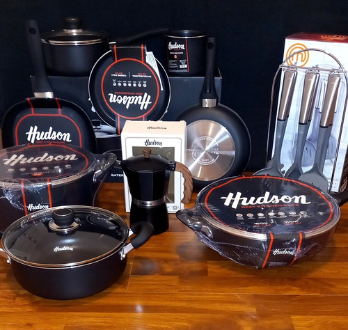 Batería Kit Set Juego De Cocina Teflon Hudson Negras