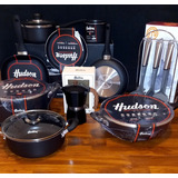 Batería Kit Set Juego De Cocina Teflon Hudson Negras