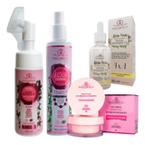 Kit Limpeza Facial Rosa Mosqueta Skincare Completo Pele Seca