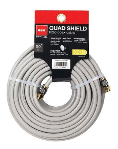 Cable Coaxial De Blindaje Cuadruple Rca De 50 Pies (dh50qcf