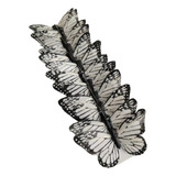 Paquete De 12 Mariposas Decorativas, Blanco Y Negro, 13 Cm