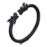 Pulsera Vikinga Dragon Nordico Black Hombre Moda 2019