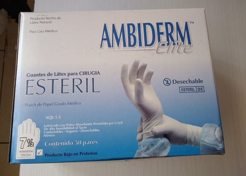 Guante Ambiderm Elite Talla 7 1/2 C/50 Pares