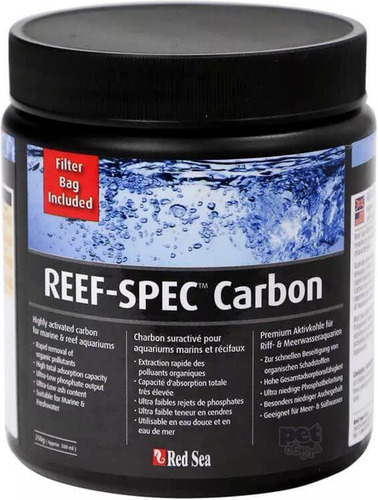 Carbón Profesional Para Acuarios Reef Spec Red Sea (250gr)