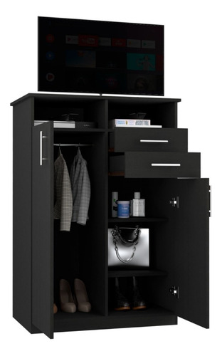 Closet Entretenimiento Eco 120 X 80 X 52 Wengue Color Negro