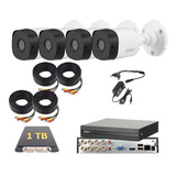 Kit Circuito Cerrado 4 Cámaras Metalica 2mp Dahua Dvr 8 1 Tb