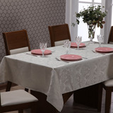 Toalha Mesa Elegante 6 Lugares Tecido Jacquard Cores Natal