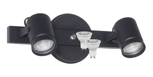 Aplique Riel Barral Techo Pared 2 Luces Spot Dicroica Led 7w