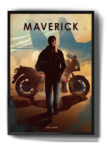 Quadro Decorativo Maverick Top Gun Moto Gpz 900r