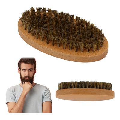 Cepillo Para Barba Con Cerdas Genuina Jabali Color Marrón