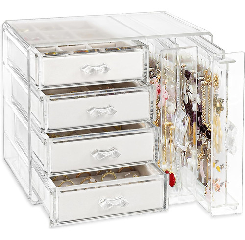 Caja Organizadora De Joyas De Acrílico, Soporte Transparente