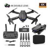 Mini Drone E99 Pro Professional, Dual Camera 4k, 3 Batteries