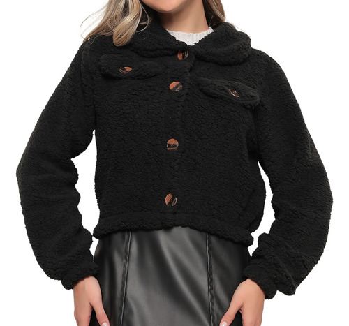 Casaquinho Frio Cardigan Ted Pelo Pelucia Botão