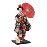 Muñeca Geisha Con Kimono Japonés De 12 Pulgadas, Estatua