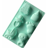 Molde De Silicona Para Jabón O Chocolate, Diseño Baby Shower