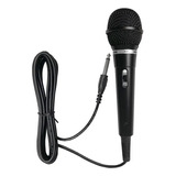 Microfone Dinâmico De Plástico Com Fio 3 M Preto Com Chave