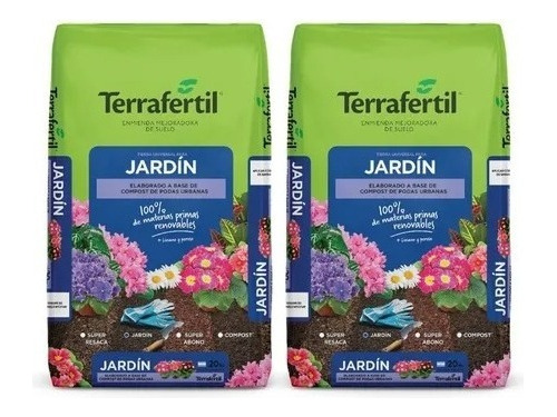 Tierra Fértil Para Jardín Terrafertil 20lts 2 Unidades