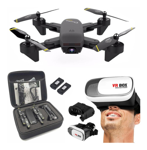 Drone Plegable Wifi Camara Doble + Bateria + Estuche + Gafas