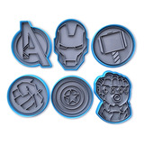 Cortantes Galletas Símil Avengers Superheroes X 6