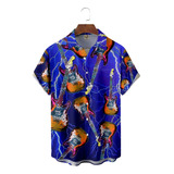 Camisa Hawaiana Unisex Para Guitarra Musical, Camisa De Play