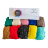 Pack Vellón Teñido 100% Oveja Topwool 100 Grs. (10 Colores)